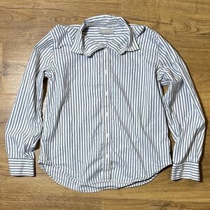Everlane 100% Cotton Blue & White Striped Button Down Long Sleeve Shirt Size 8